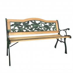 Παγκάκι κήπου με μαντέμι και ξύλο 122x54x40/77cm Παγκάκι κήπου με μαντέμι και ξύλο 122x54x40/77cm