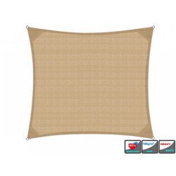 Πανί σκίασης μπεζ HDPE 190γρ/m2 διαστάσεων 6x6m με 4 κρίκους στις γωνίες και καμπύλες πλευρές