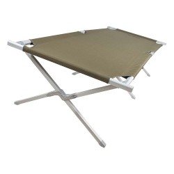 Κρεβάτι-εκστρατείας ράντζο πτυσσόμενο αλουμινίου σε θήκη μεταφοράς 